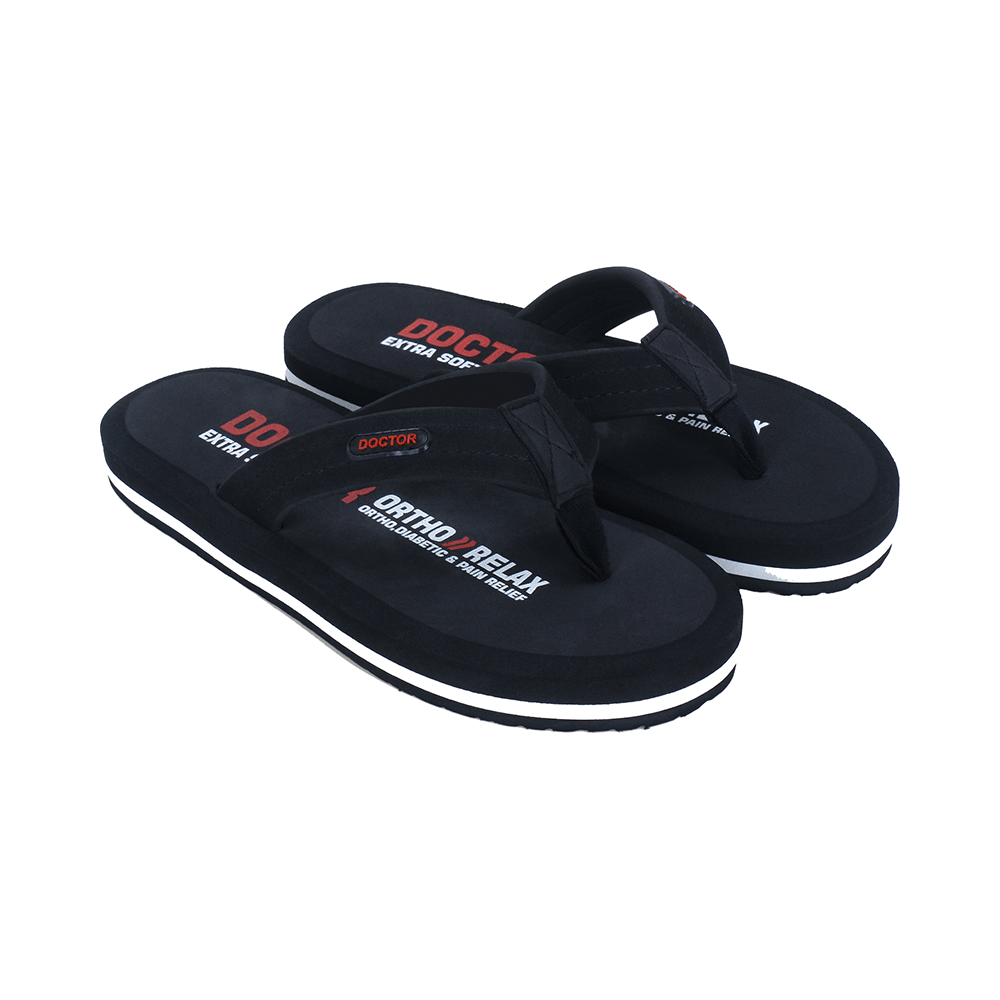 Doctor Extra Soft D32 Skid Resistant || Lightweight || Comfortable Footbed || Memory Foam Bounce Back Technology || Flip-Flop & Sliders for Men Black 8 - Image 6