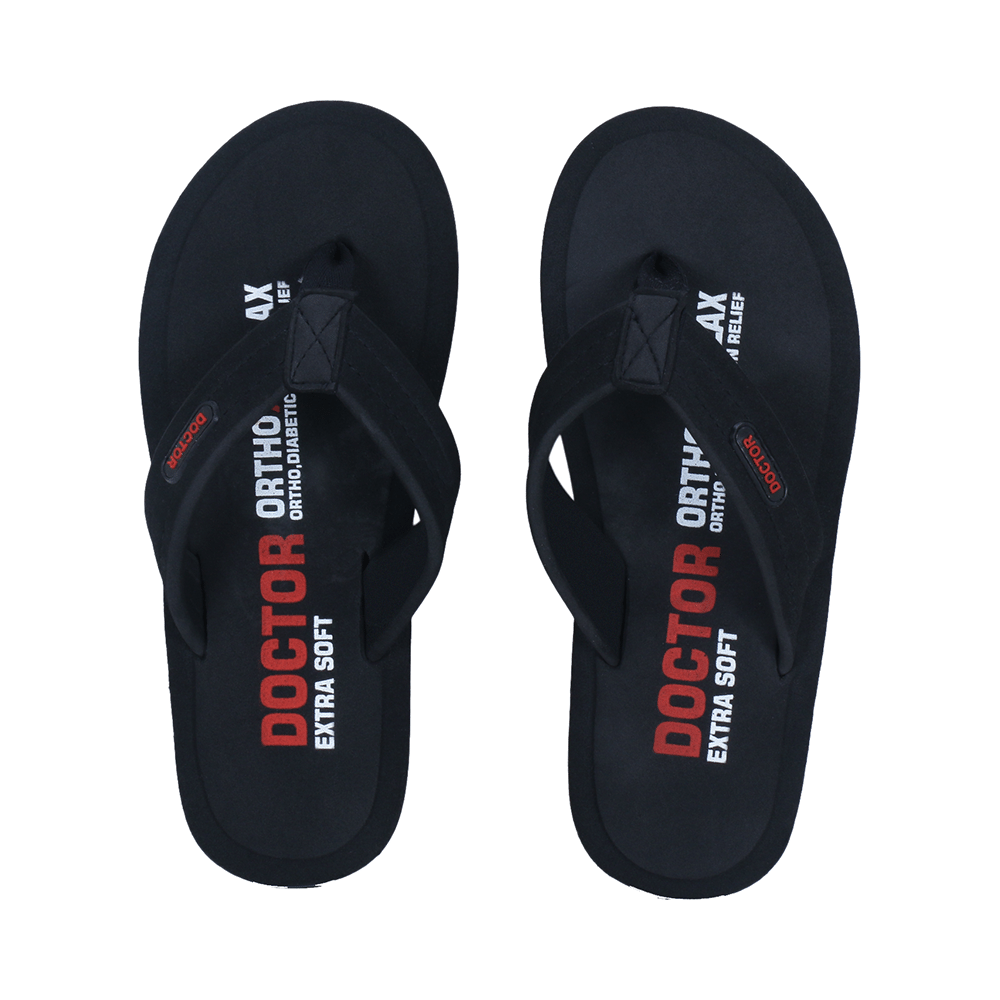 Doctor Extra Soft D32 Skid Resistant || Lightweight || Comfortable Footbed || Memory Foam Bounce Back Technology || Flip-Flop & Sliders for Men Black 8 - Image 8