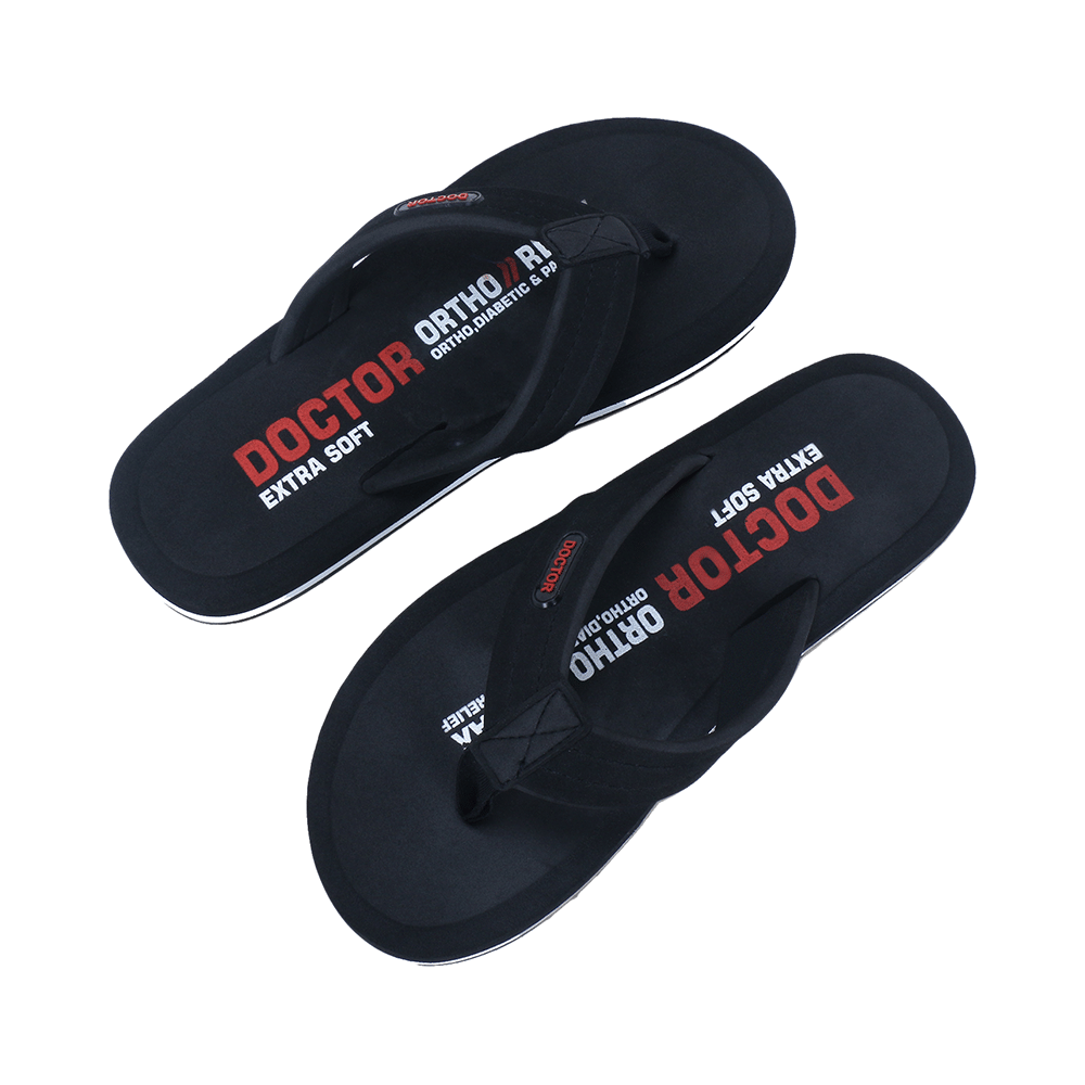 Doctor Extra Soft D32 Skid Resistant || Lightweight || Comfortable Footbed || Memory Foam Bounce Back Technology || Flip-Flop & Sliders for Men Black 8 - Image 7