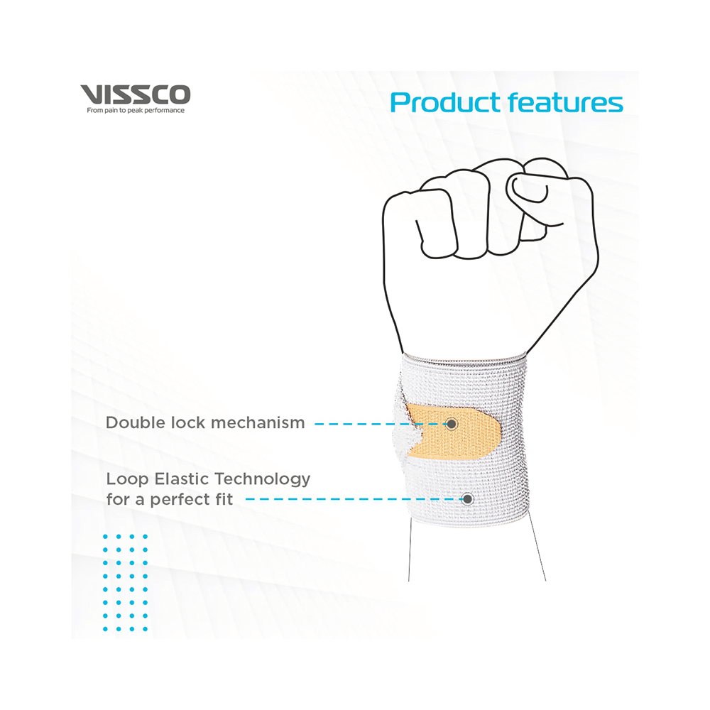 Vissco Core 0603 Wrist Binder With Double Lock XL Grey - Image 3