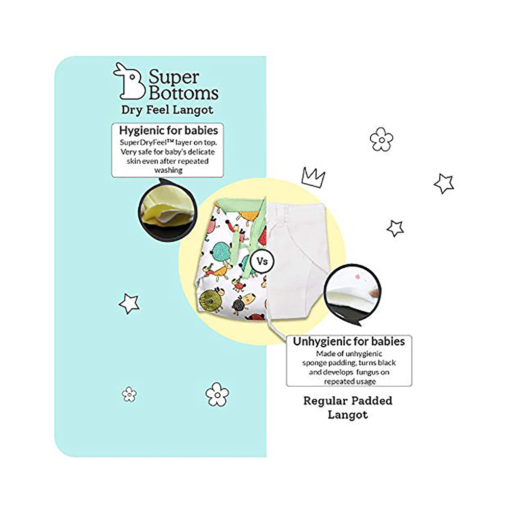 Superbottoms Organic Cotton Padded Dry Feel Langot/Nappy Size 1 Sweet Tooth - Image 8