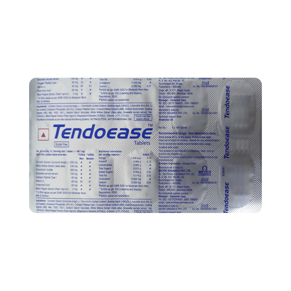 Tendoease Tablet | Gluten Free | With Vitamin C | Nutritional Supplement - Image 1