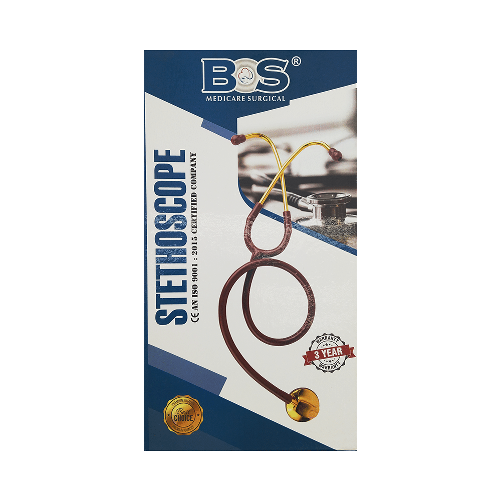 Bos Medicare Surgical Dual Head Aluminum (Bosm 15) Stethoscope Brown