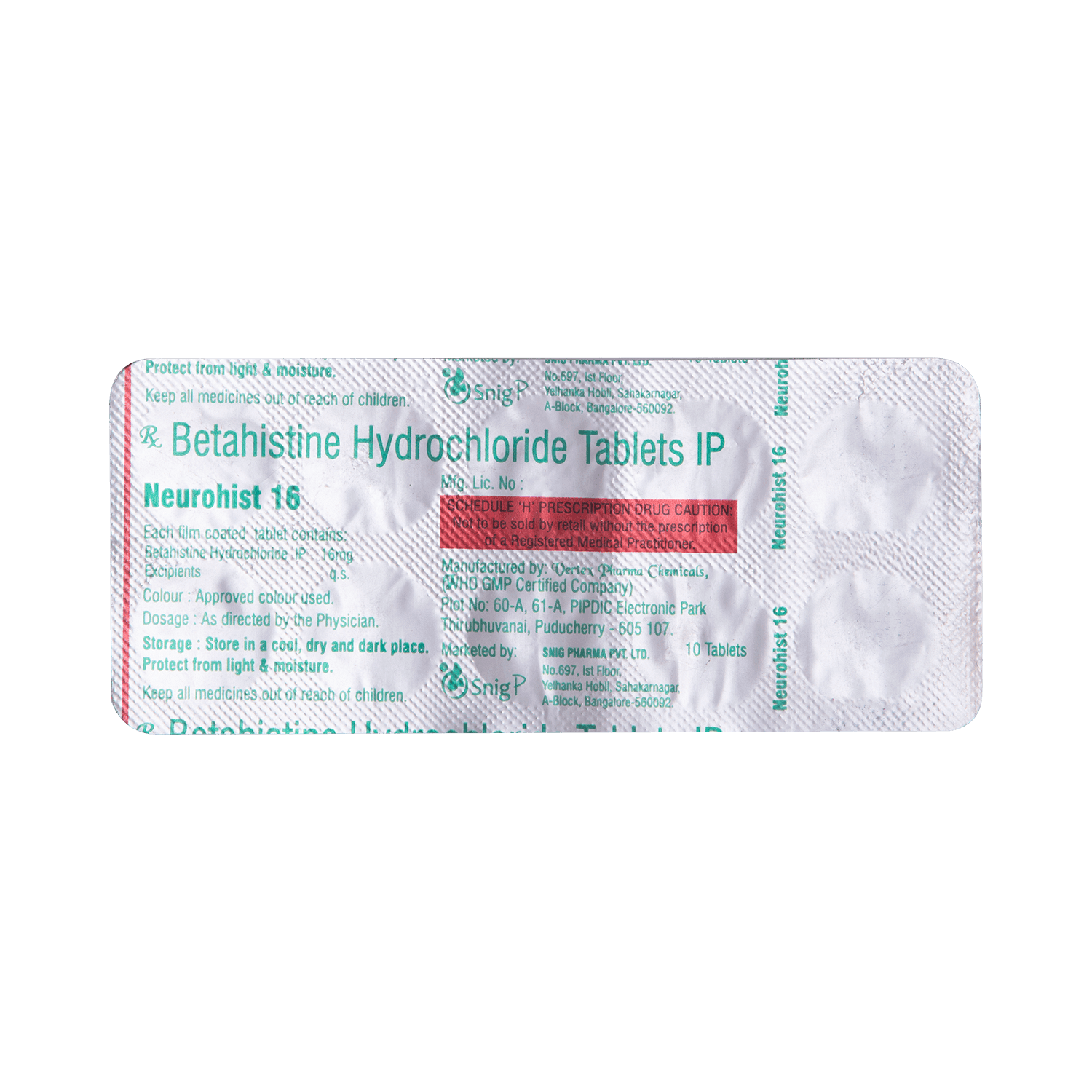 Neurohist 16mg Tablet - Image 3
