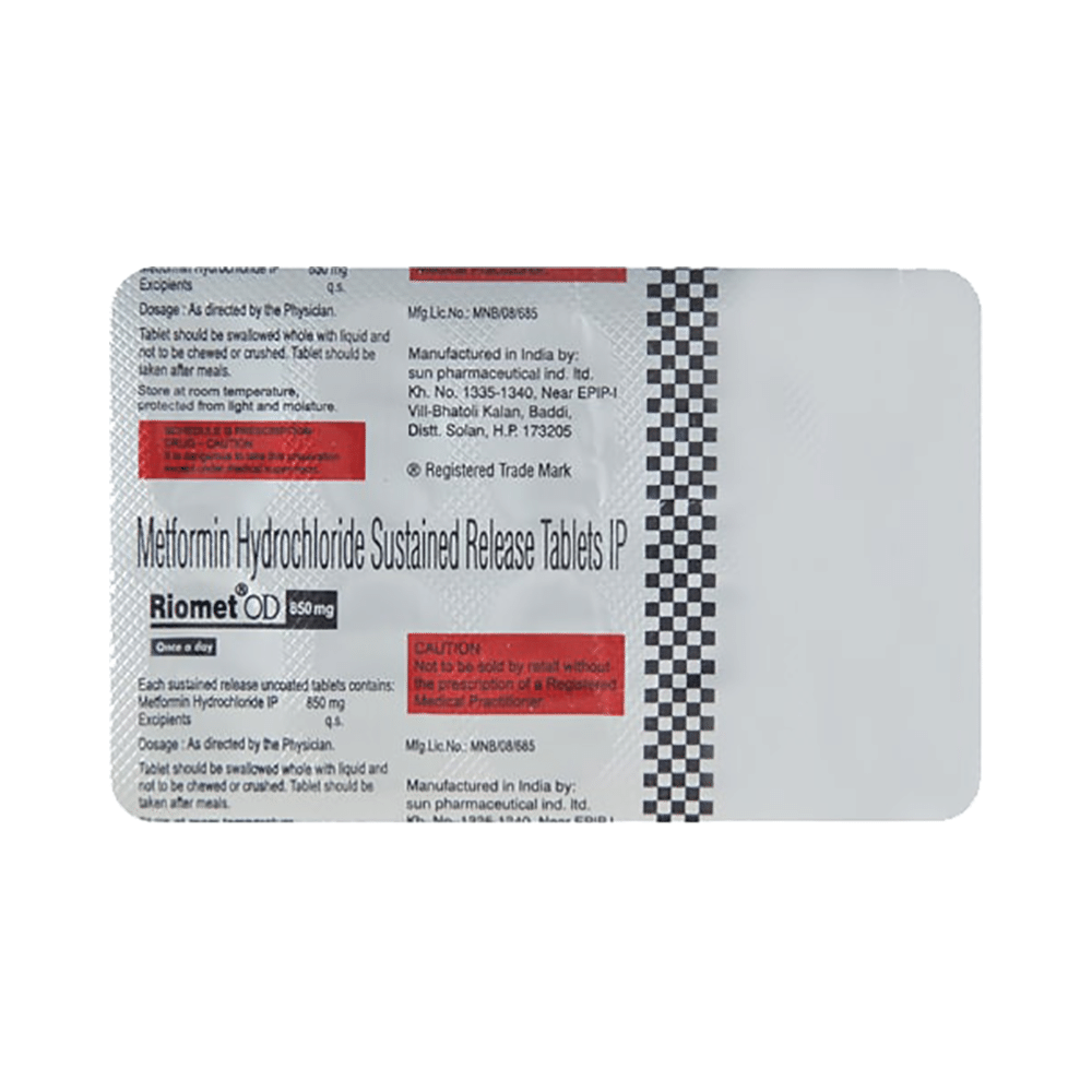 Riomet OD 850mg Tablet SR - Image 3