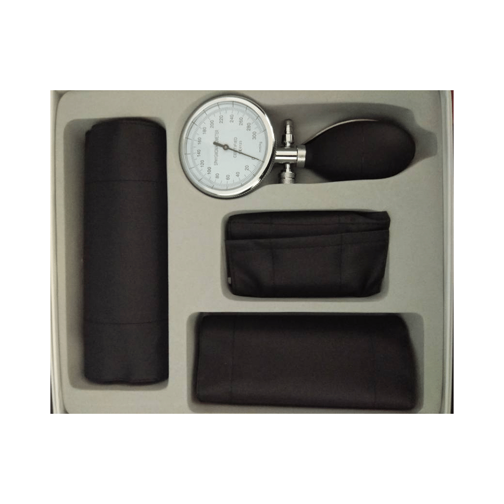 Vital Sphygmomanometer Kit (HS-GF-301) with 3 Cuffs BP Monitor Black - Image 2