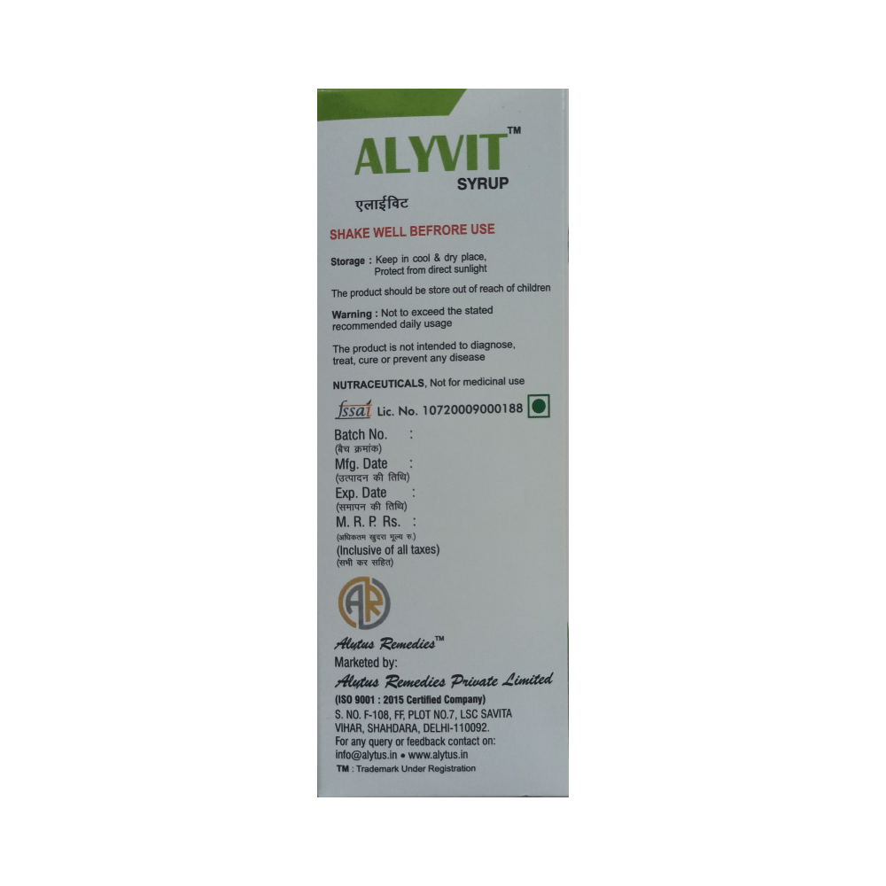 Alyvit Syrup Pineapple Sugar Free - Image 3