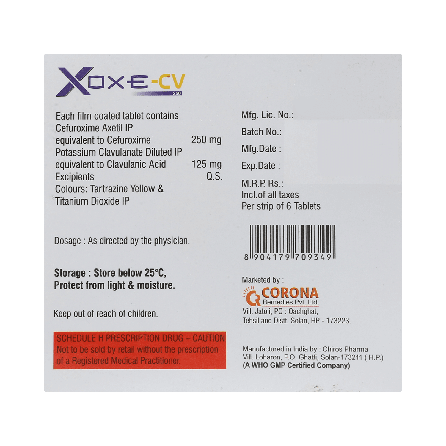 Xoxe-CV 250mg/125mg Tablet - Image 3