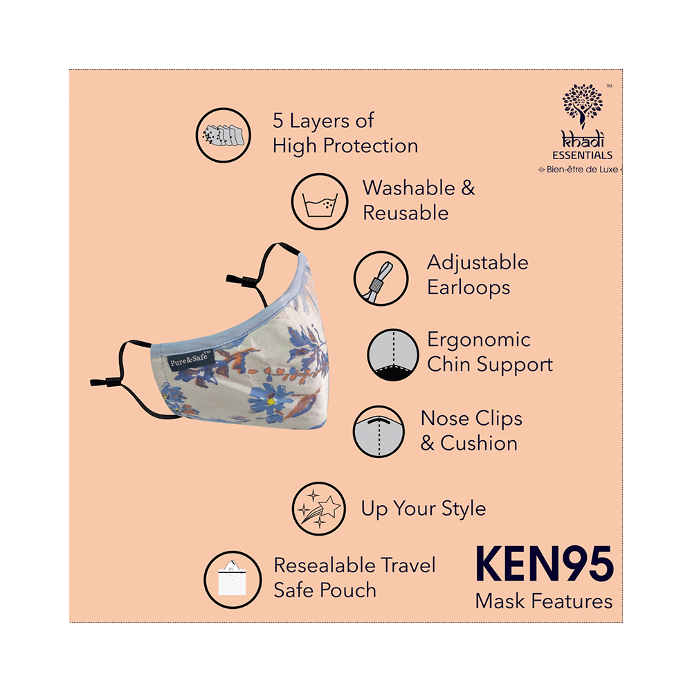 Pure & Safe for Women Designer N 95 Face Mask - 5 Layered Reusable Anti Pollution Mask with Activated Carbon Filter - Image 3