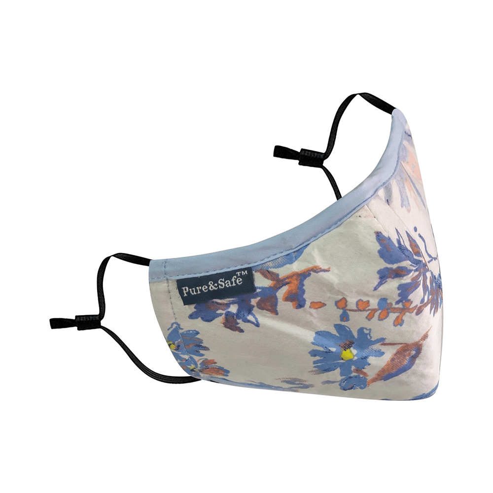 Pure & Safe for Women Designer N 95 Face Mask - 5 Layered Reusable Anti Pollution Mask with Activated Carbon Filter