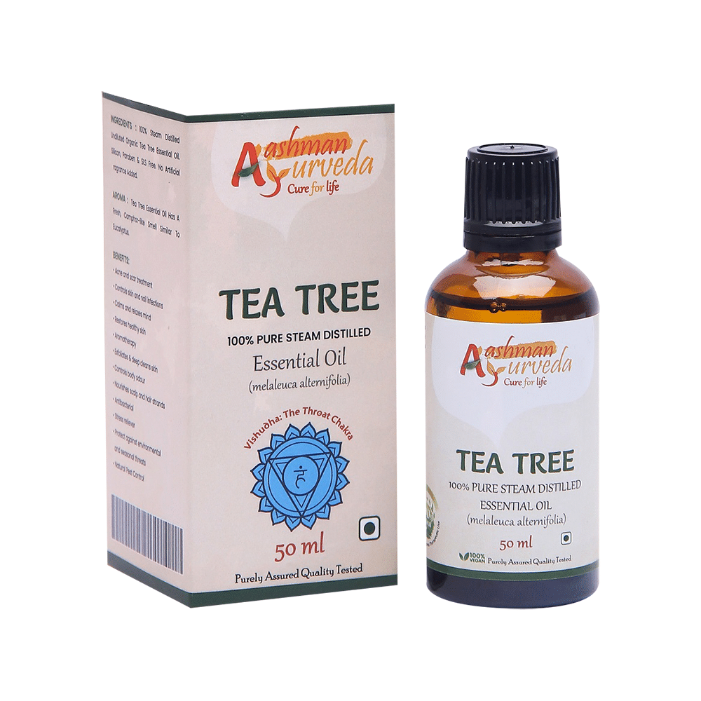 Aashman Ayurveda 100% Pure Steam Distilled Essential Oil (50ml Each) Tea Tree - Image 4