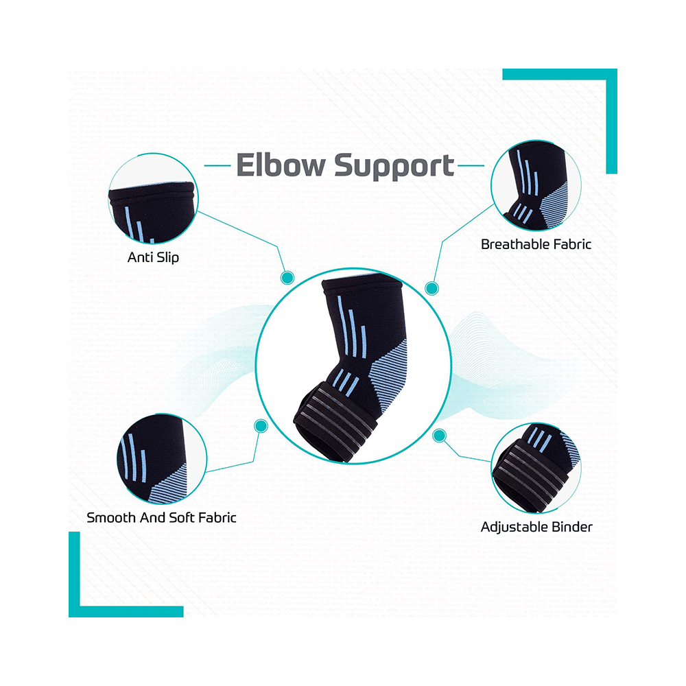 beatXP Elbow Support for Gym (1 Pair) XL Blue - Image 2