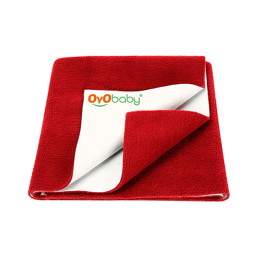 Oyo Baby Bed Protector Dry Sheet Single Bed Maroon - Image 1