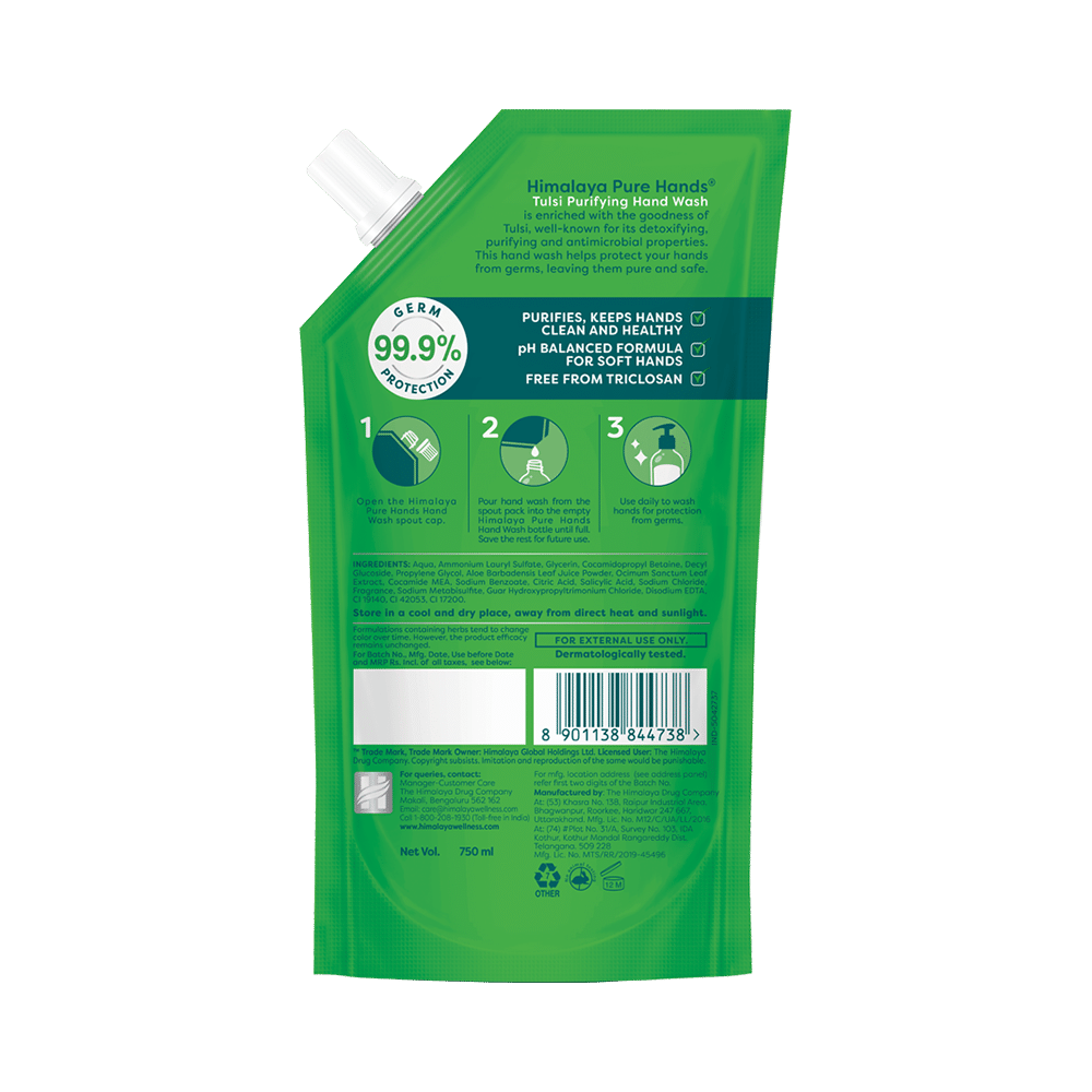 Himalaya Personal Care Tulsi Purifying Pure Hands Hand Wash Refill Pack - Image 2