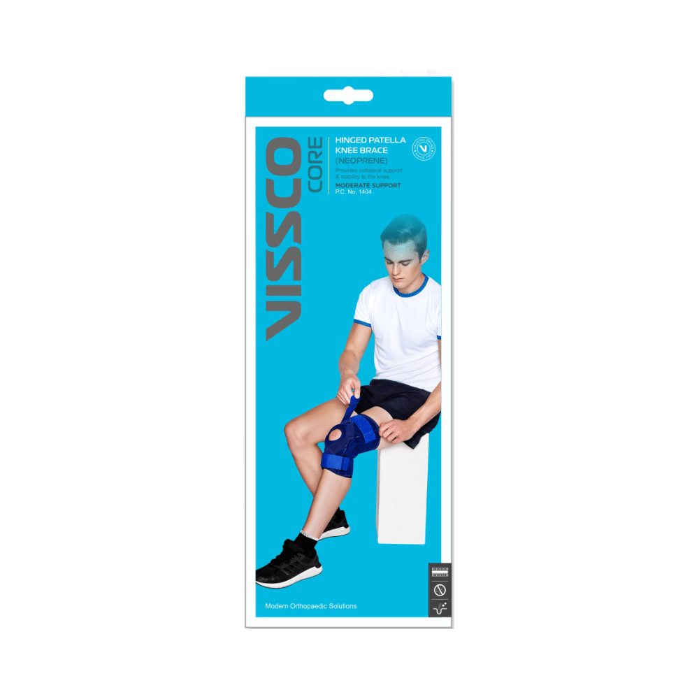 Vissco Core Hinged Patella Knee Brace (Neoprene) Large Grey - Image 2