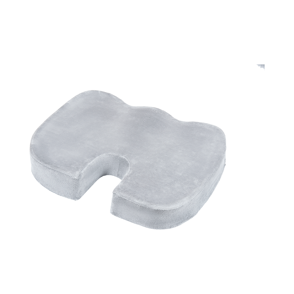 Fovera Orthopedic Memory Foam Coccyx Seat Cushion Large Velour Grey