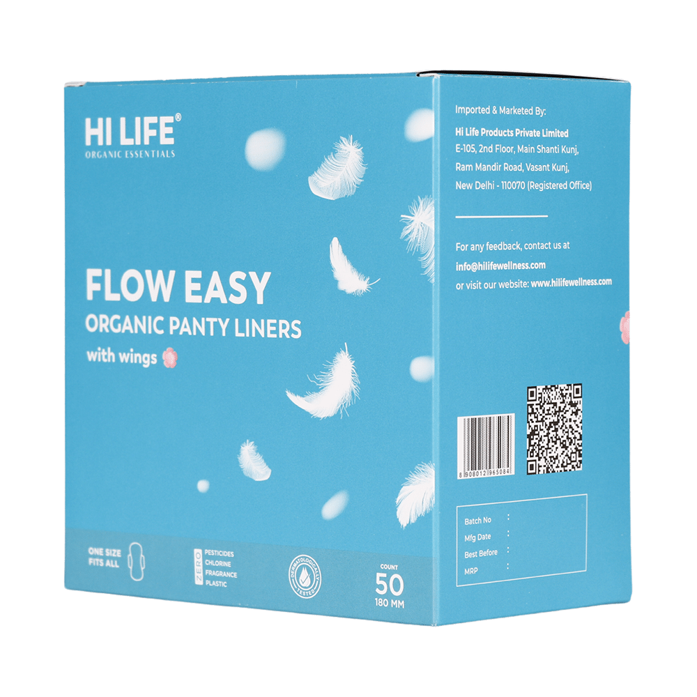 Hi Life Organic Panty Liners with Wings Pads Flow Easy - Image 3