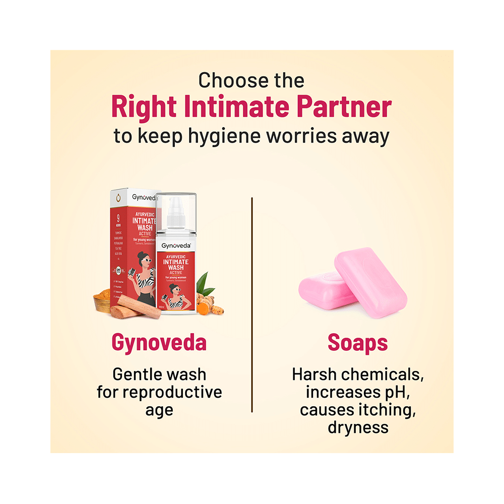 Gynoveda Ayurvedic Intimate Wash Active for Young Women - Image 3