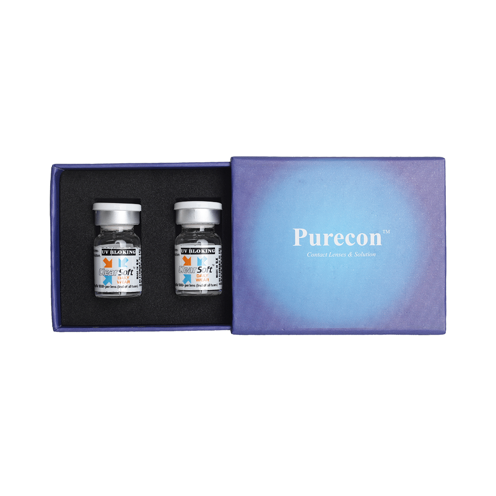 Purecon Clear Soft Daily Wear Contact Lens Optical Power -0.25 Blue - Image 3