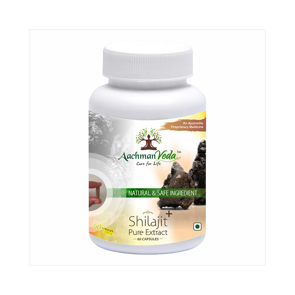 Aachman Veda Shilajit+ Pure Extract Ashwagandha with Safed Musli Capsule (60 Each) - Image 3