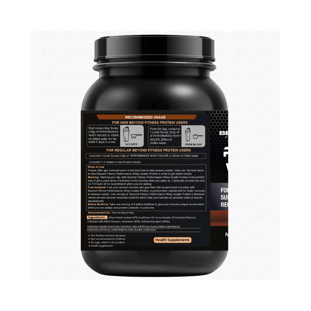 Beyond Fitness Combo Pack of Performance Whey Isolate Protein Powder (1kg) & Gallon Shaker 1.5 Litre - Image 3