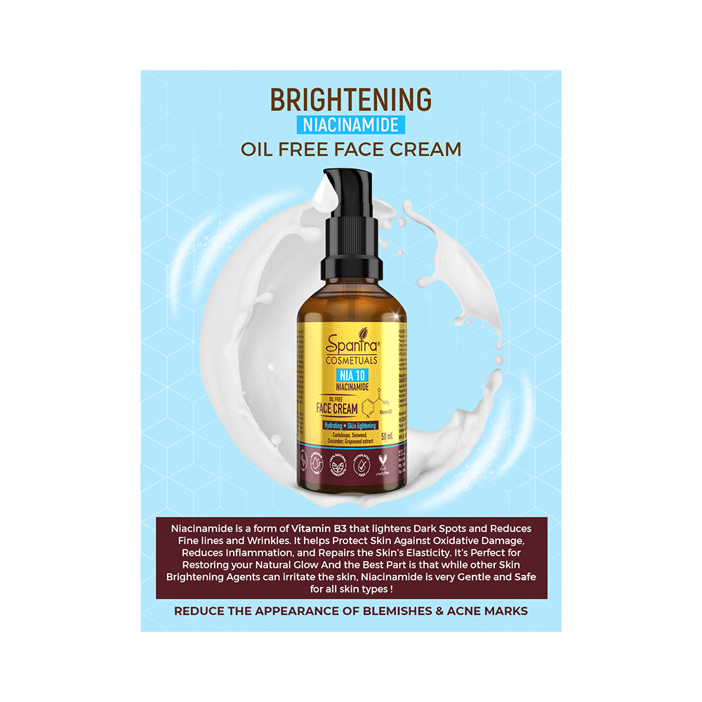 Spantra NIA 10 Niacinamide Oil Free Face Cream - Image 3
