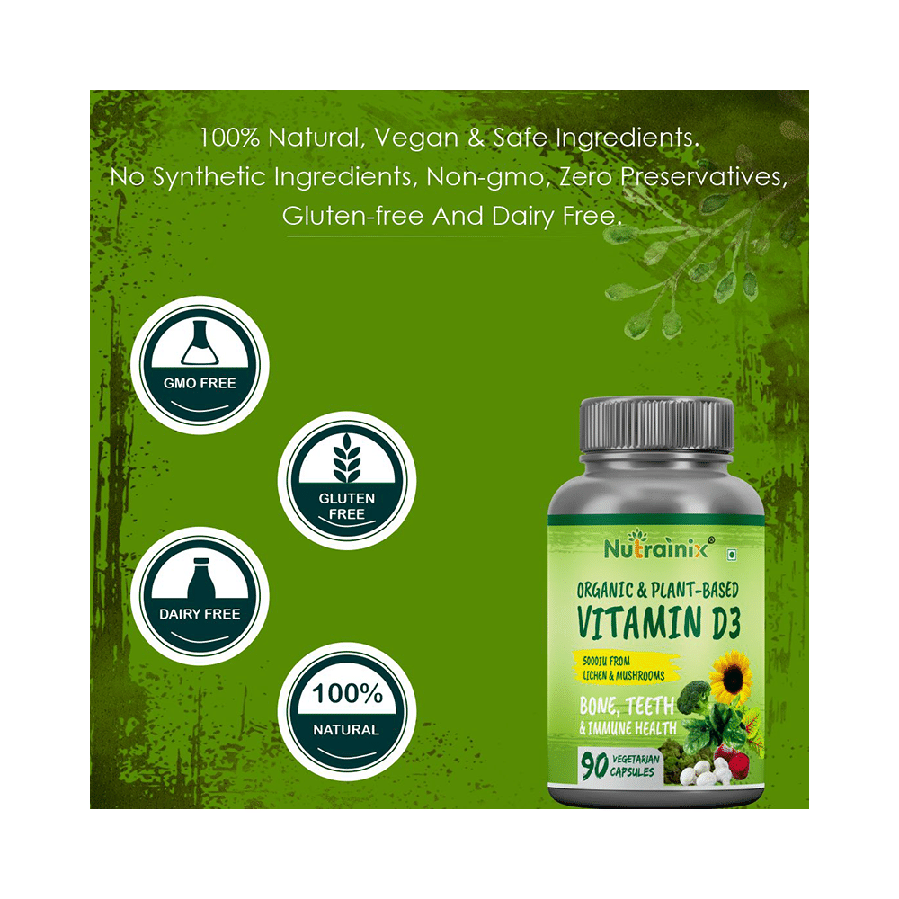 Nutrainix Orgainc & Plant-Based Vitamin D3 Vegetarian Capsule - Image 3