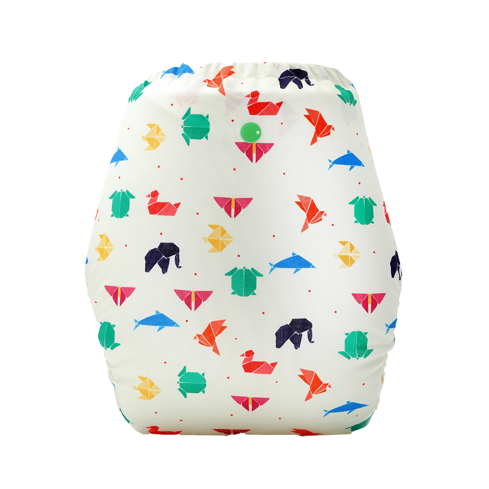 Bumberry Adjustable Reusable Cloth Diaper Cover With 1 Wet Free Insert Origami - Image 3