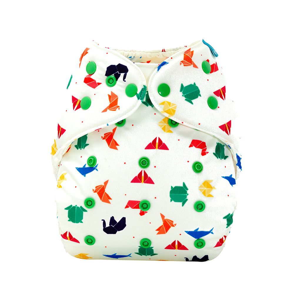 Bumberry Adjustable Reusable Cloth Diaper Cover With 1 Wet Free Insert Origami