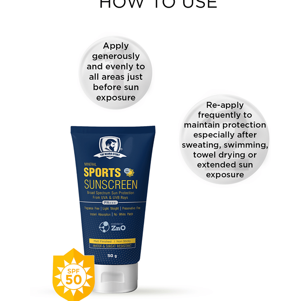 The Beard Story Mineral Sports Sunscreen SPF 50 - Image 4