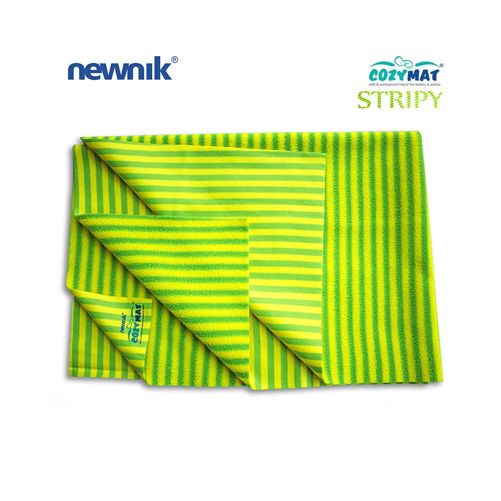 Newnik Cozymat Stripy Soft (Narrow Stripes) (Size: 140cm X 200cm) Extra Large Green Apple - Image 1