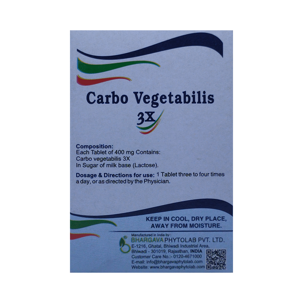 Bhargava Carbo Vegetabilis 3X  Tablet - Image 2