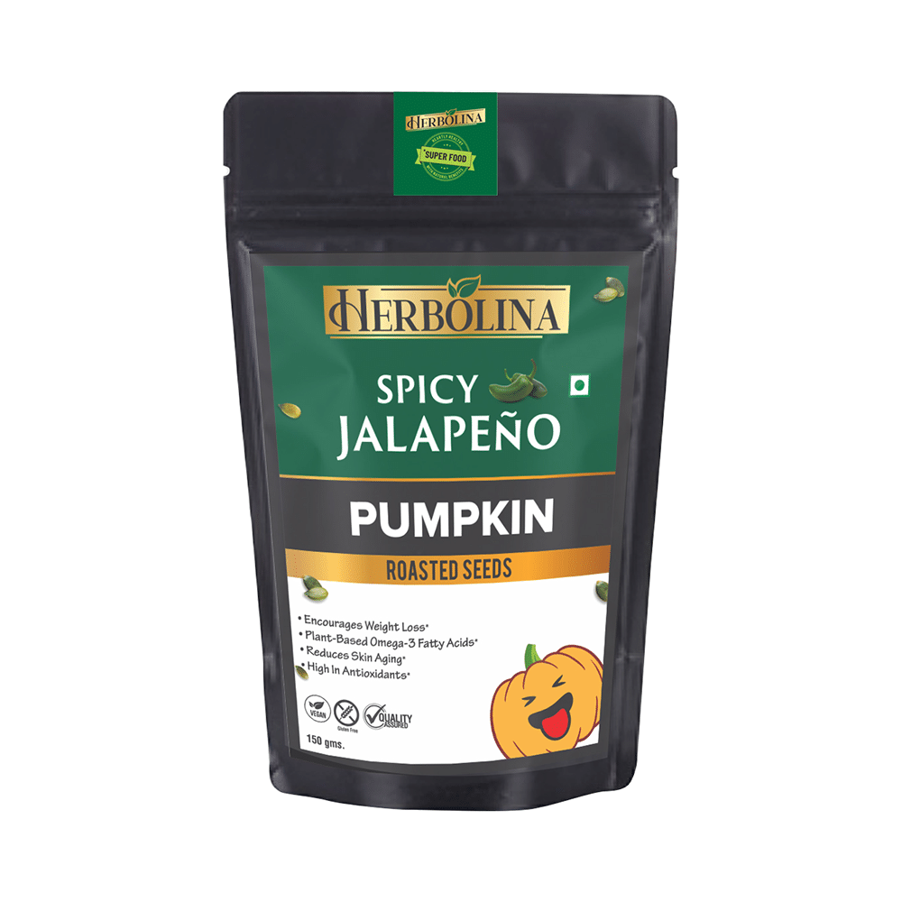 Herbolina Pumpkin Roasted Seeds (150gm Each) Spicy Jalapeno - Image 1