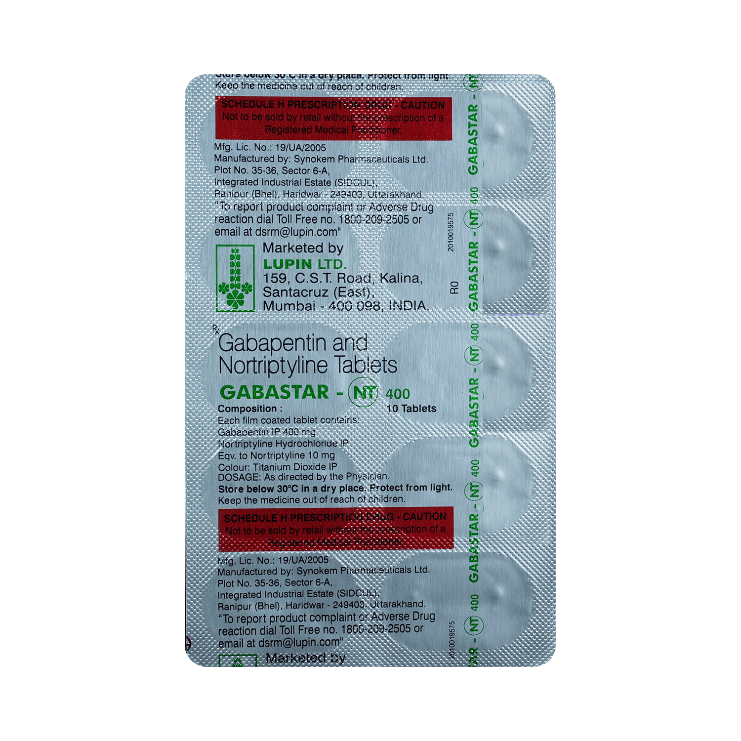 Gabastar NT 400mg/10mg Tablet - Image 5