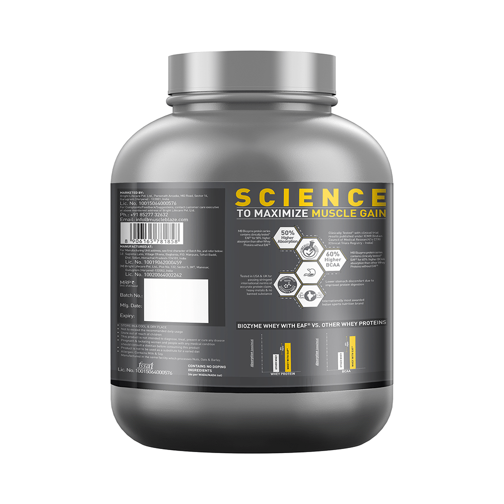 MuscleBlaze MuscleBlaze Biozyme Performance Whey Protein | For Muscle Gain | Improves Protein Absorption | Nutrition Care Biscoff Cookie - Image 3