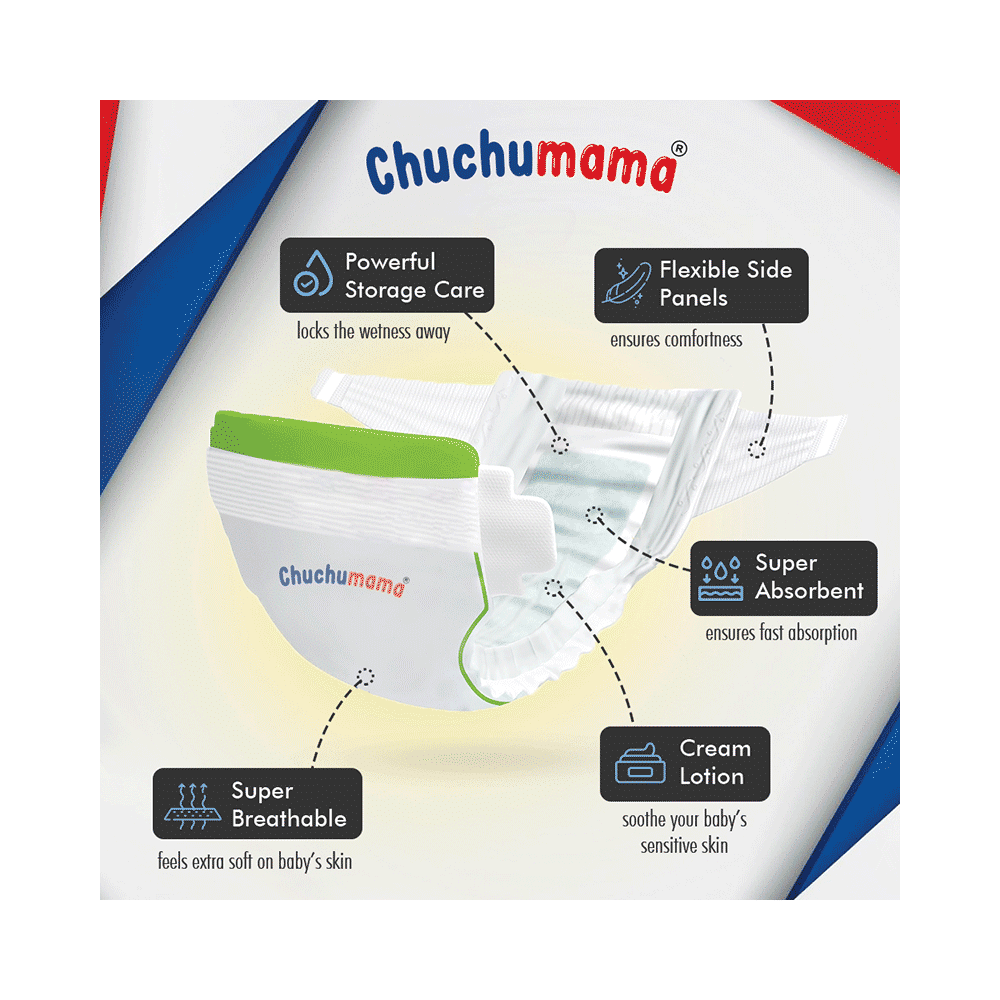 Chuchumama Taped Style Baby Diaper with Bubble Bed Technology for Comfort Small - Image 5