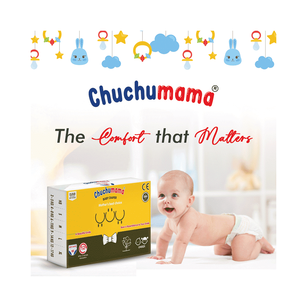 Chuchumama Taped Style Baby Diaper with Bubble Bed Technology for Comfort Small - Image 6
