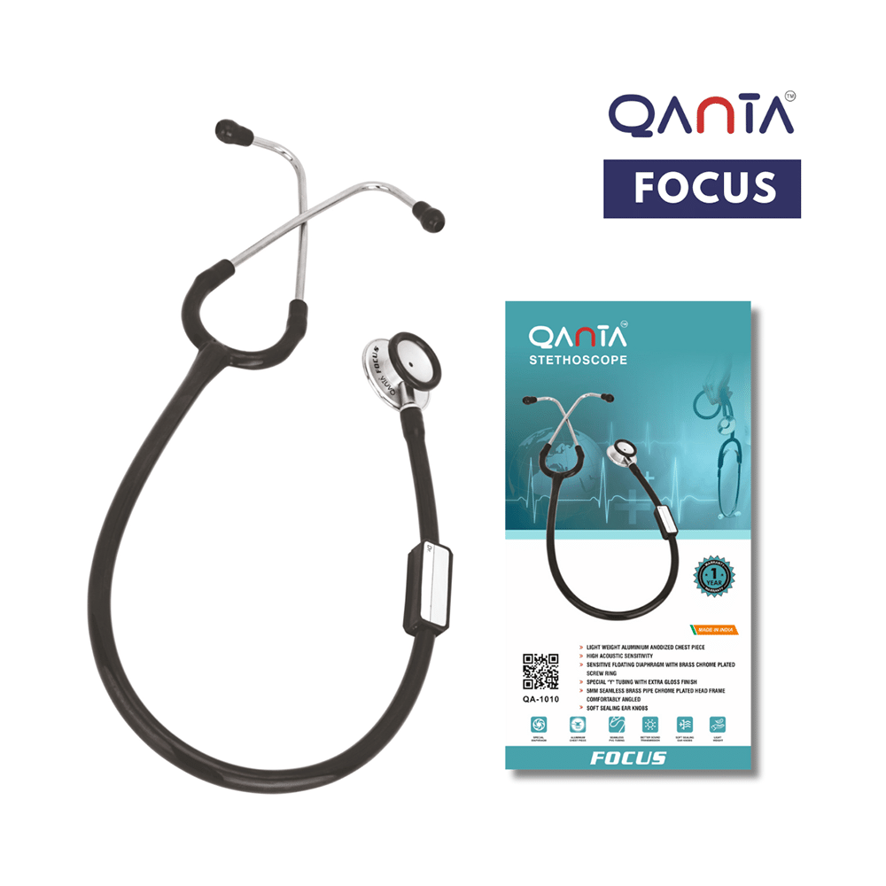 Qanta QA-1010 Stethoscope Focus With Aluminium Anodized Chest Piece Black - Image 6