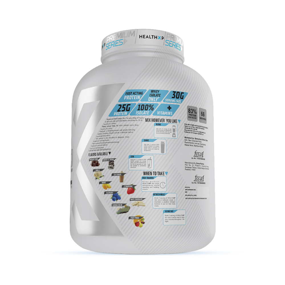 HealthXP Iso Gold Whey Protein Isolate Cookies & Cream - Image 2
