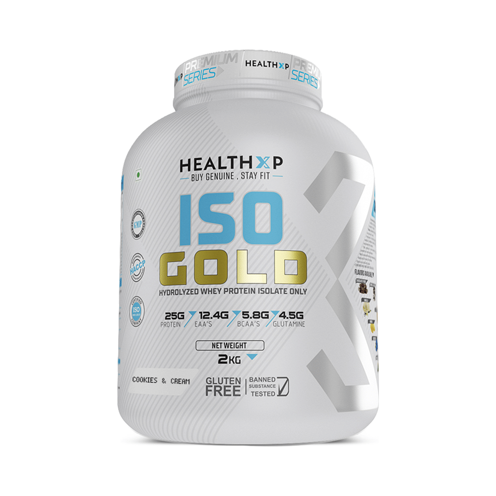 HealthXP Iso Gold Whey Protein Isolate Cookies & Cream - Image 1