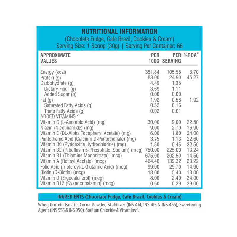 HealthXP Iso Gold Whey Protein Isolate Cookies & Cream - Image 4