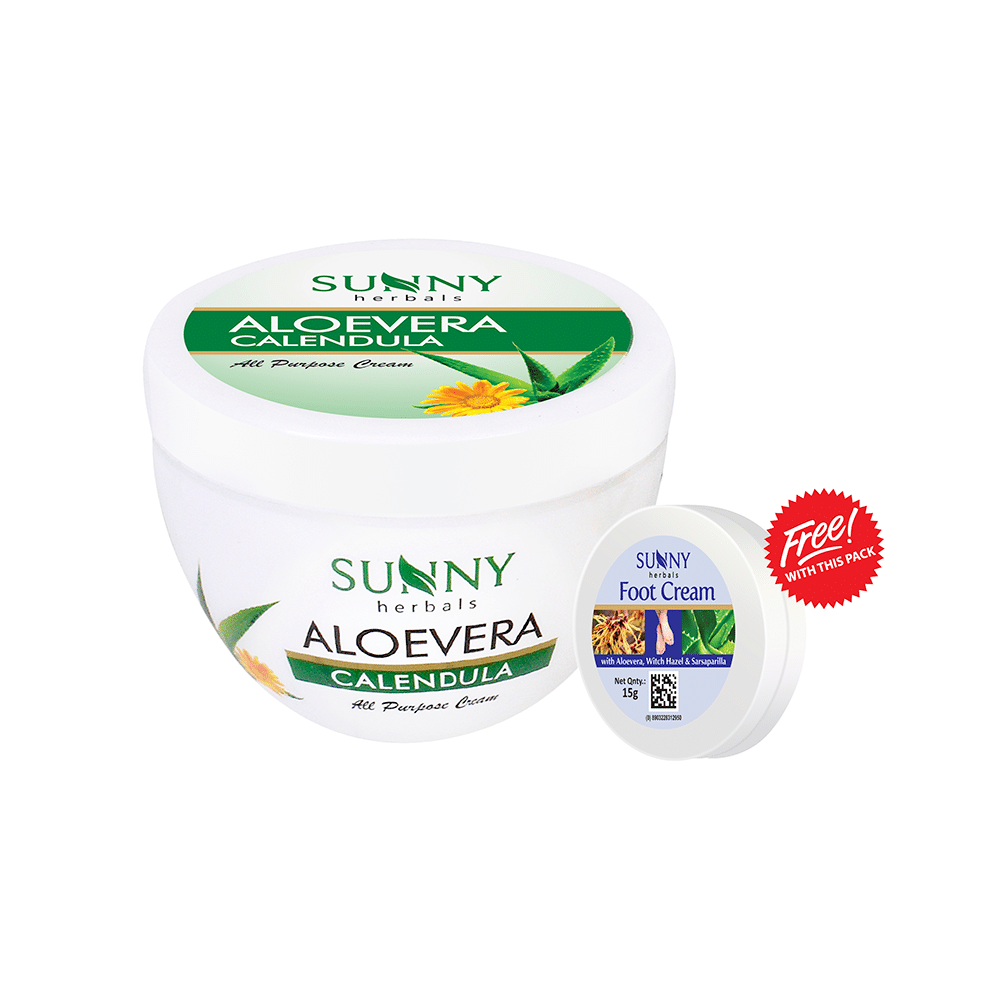 Sunny Herbals Aloevera Calendula Cream with 15gm Foot Cream Free