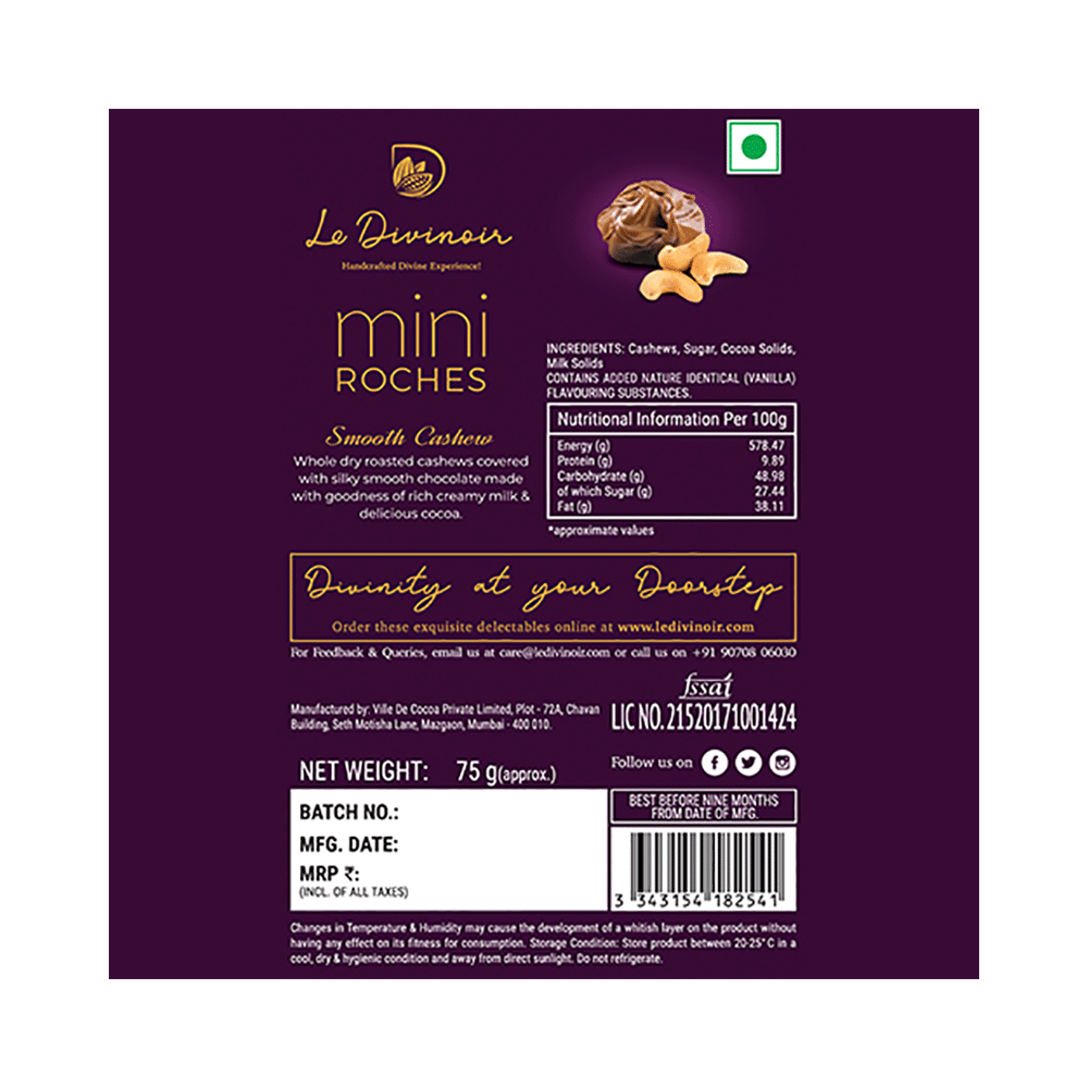 Le Divinoir Handcrafted Pure Mini Smooth Cashew Roches-No Vegatable Fat - Image 2