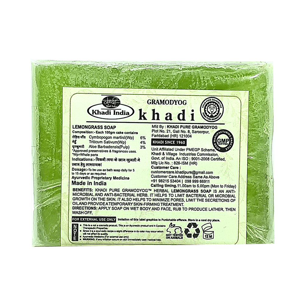 Khadi Pure Lemongrass Soap (125gm Each) - Image 2