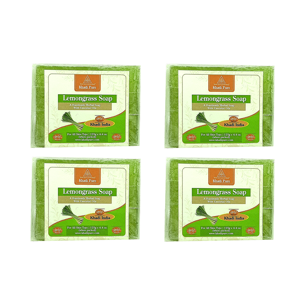 Khadi Pure Lemongrass Soap (125gm Each) - Image 1