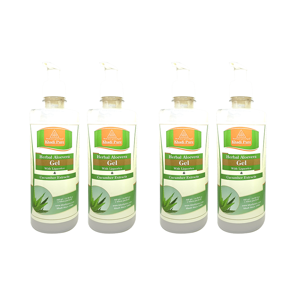 Khadi Pure Herbal Aloevera Gel (500ml Each) Transparent - Image 1