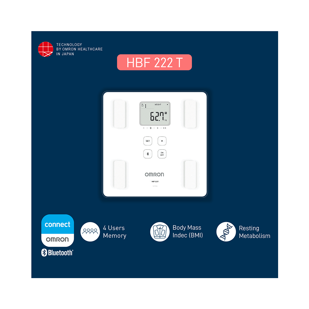 Omron HBF 222T Complete Digital Body Composition Monitor with Bluetooth - Image 3