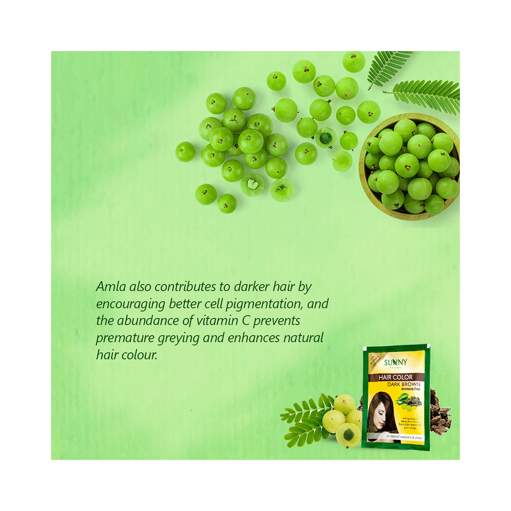 Sunny Herbals Hair Color 12 Sachets Dark Brown - Image 5