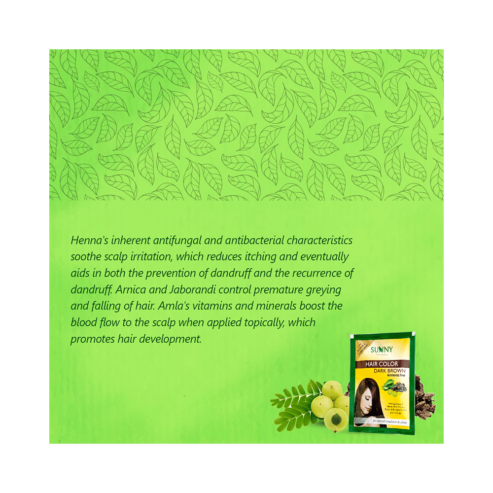 Sunny Herbals Hair Color 12 Sachets Dark Brown - Image 4