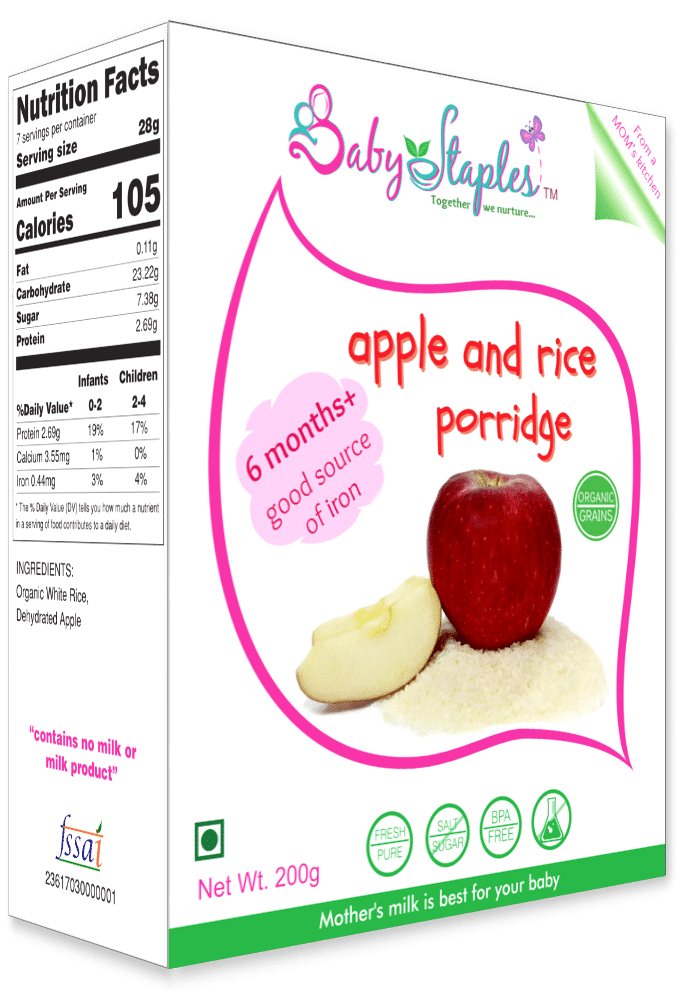 Baby Staples Organic Apple & Rice Porridge - Image 1